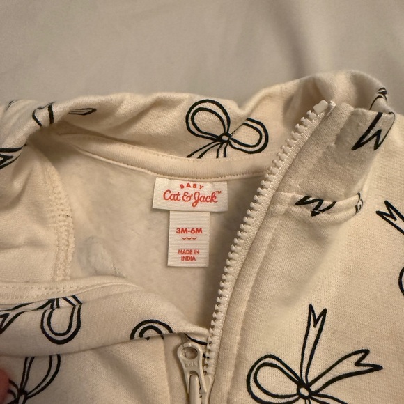 Baby Cat & Jack Bow Print Zip Jacket – 3–6 Months - Picture 3 of 3